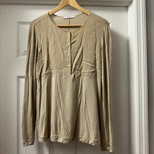 Tandem Long Sleeve Blouse - Italian fashion brand -  beige size 34 [=US size 2]